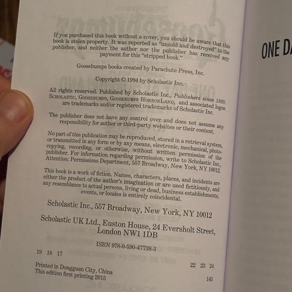 Goosebumps; 92, 93, 94 Set of 3 books first edition 2015 print Mint Condition! - Picture 6 of 7
